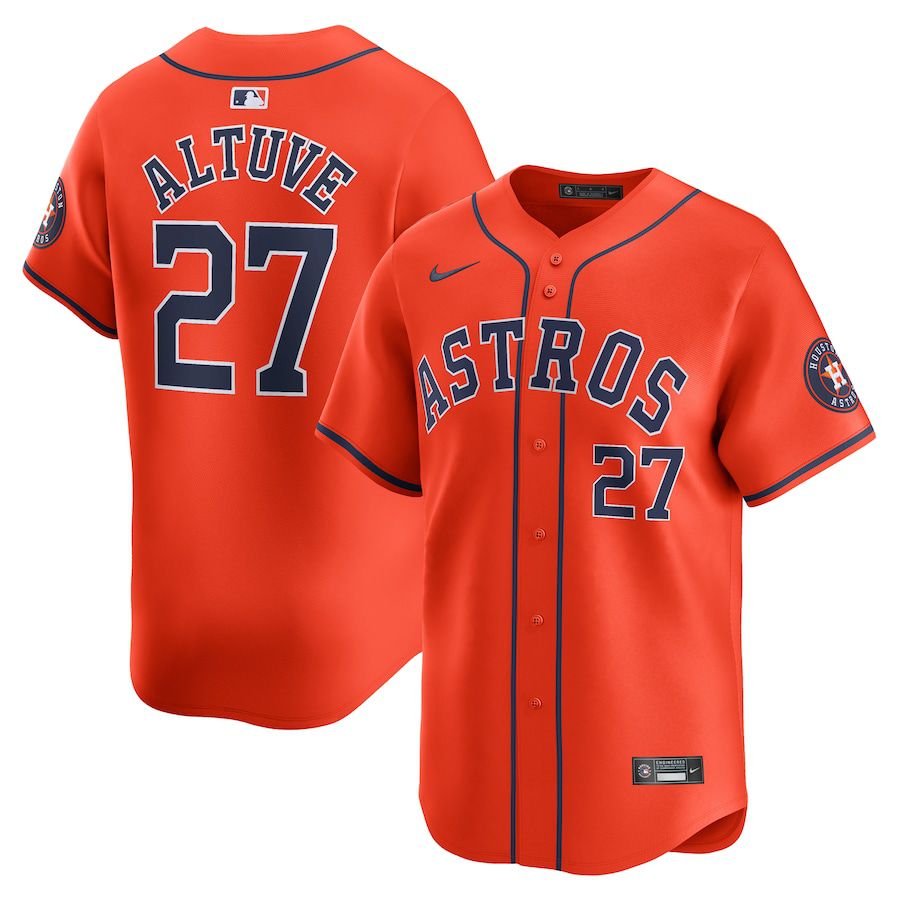 Men Houston Astros #27 Jose Altuve Nike Orange Alternate Limited Player MLB Jersey